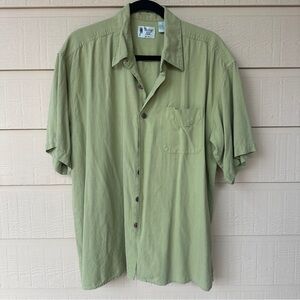 Vintage Silk Green Button Down Shirt